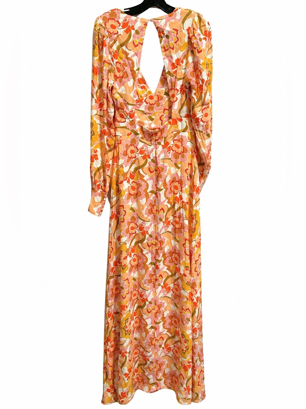 AFRM Vintage Coral Floral Shiloh Maxi Dress M NWT Retro Open Back - Picture 7 of 7